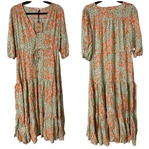 NWT ABEL THE LABEL Wild Bloom Maxi Dress